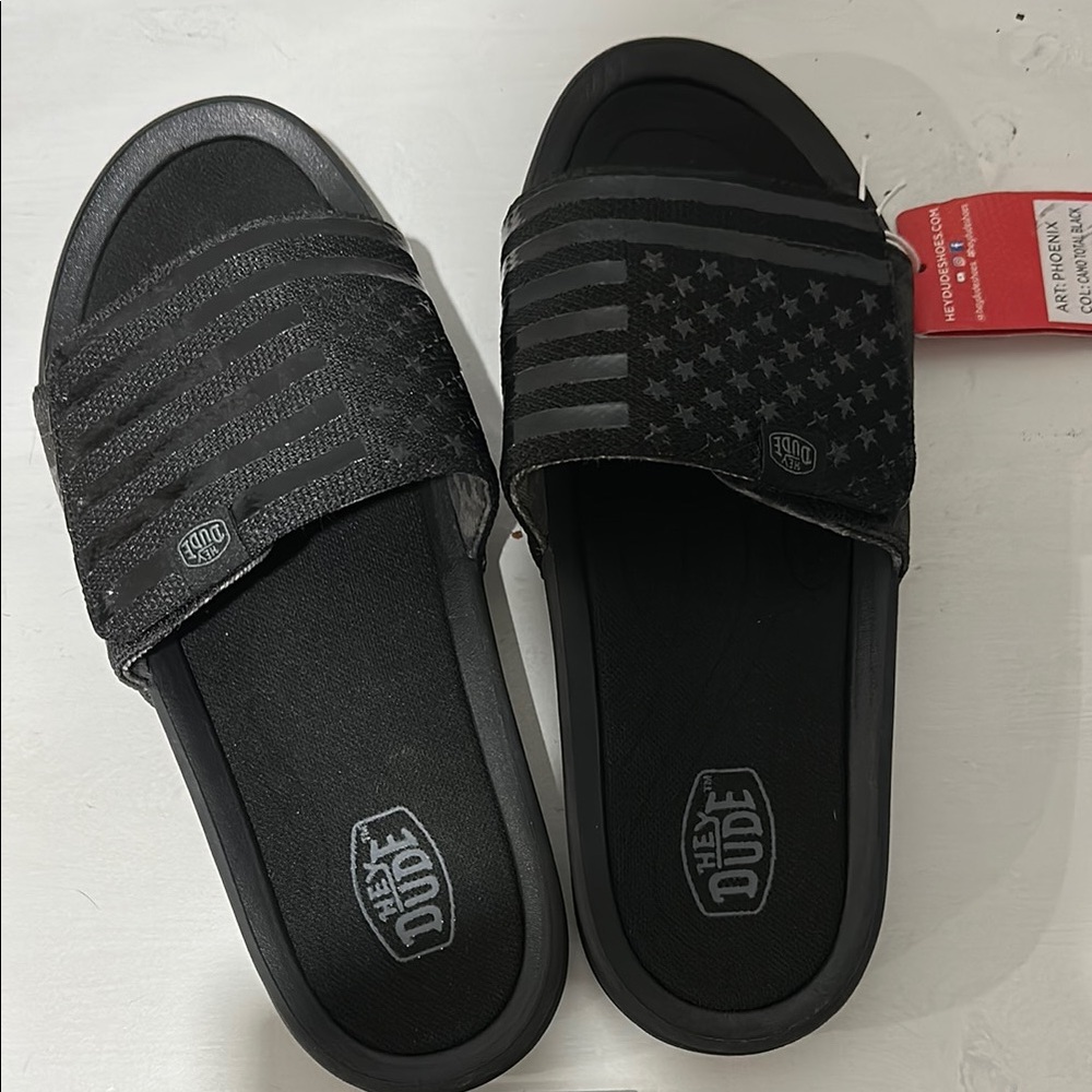 Hey Dude Black Slides